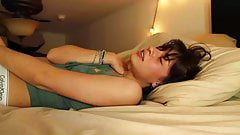 Beautiful girl pleasures herself