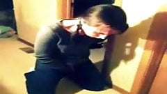 Girl masturbates & cums listening outside parents room