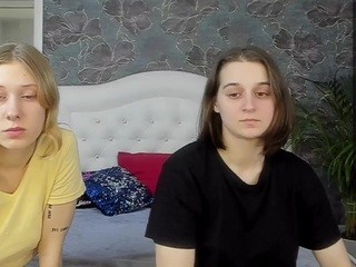 Julia(blonde) and Tina(Brunette) on cam for live free nude video chat now